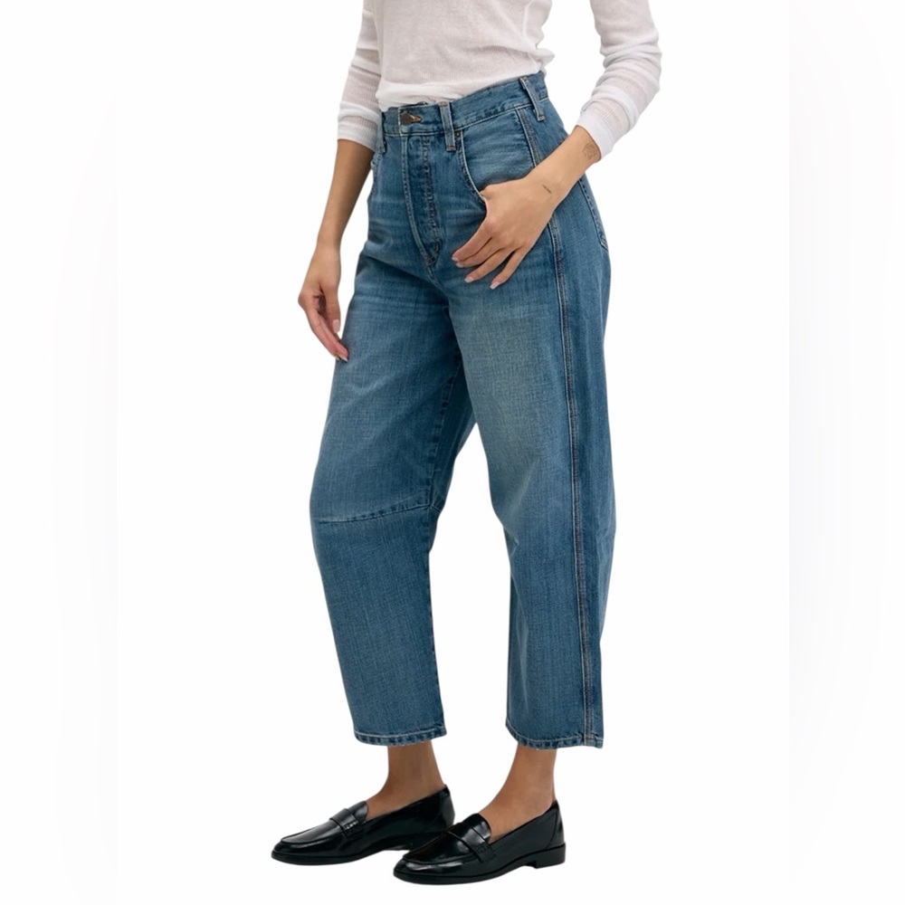 Etica•Quinn Relaxed Barrel Waterside Blue Ankle Jeans